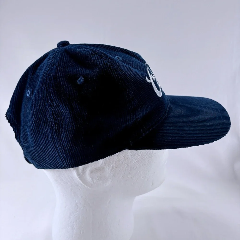 Coors Banquet Navy Blue Corduroy Embroidered Mountain Logo Snapback Cap